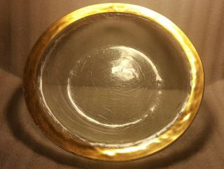 Signed Vintage Annie Glass Roman Antique Gold Rim 14 " Salad Serving Bowl