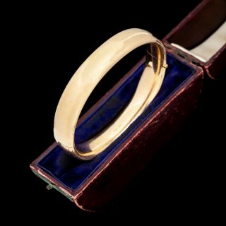 Antique Vintage Deco 12k Gold Filled Gf Carl Art Hinged Wedding Bangle Bracelet