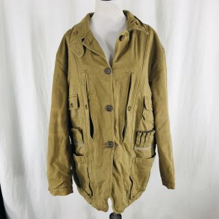 Vtg 90s Polo Ralph Lauren Tanish Green Bird Hunting Reversable Field Jacket Xl