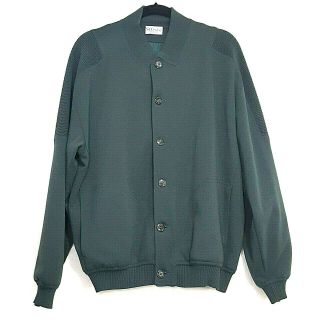 Vintage St Croix Knits Bomber Knit Jacket Olive Green Size M Button Front