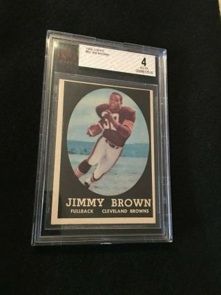 1958 Topps 62 Bvg 4 Jim Brown Rookie Cleveland Browns Rare Color Variation 1/1?