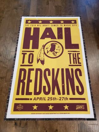 2019 Nfl Draft Banner Washington Redskins Hatch Show Poster Design Rare