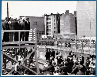 Vintage Jfk Large Photo Usa President John Kennedy Berlin Wall West Germany 1963