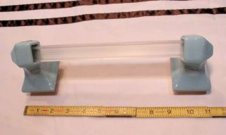 Vintage " Blue - Gray " Ceramic Towel Posts - Brackets,  Pole By American Olean