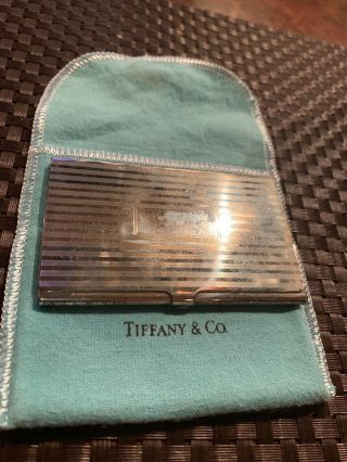 Vintage Tiffany & Co.  Sterling Silver Business Card Holder.  925 Pouch