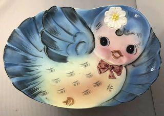 Vintage Bluebird Of Happiness Snack Cookie Tray Lefton Norcrest Topline Imports
