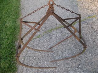 Louden’s Balance Grapple Iron Claw Hay Hooks Fork Vintage Antique Barn Farm Tool
