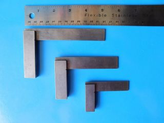 Vintage,  Moore & Wright Precision Squares,  Set Of 3,  Sheffield,  England