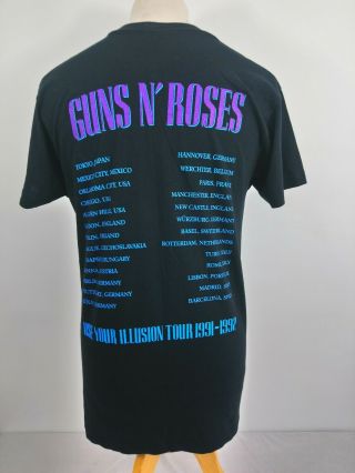 Rare Guns N ' Roses 1991 Vintage Use Your Illusion II Tour t - shirt XL 2