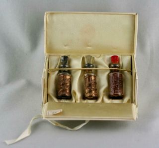 Vintage Boxed Set Of 3 Molinari Perfume Bottles - - -