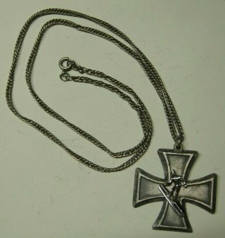 Vintage 1960s Surfer Iron Cross Medal - Odd Variation - On Chain