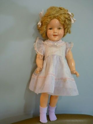 21 " Antique Ideal Shirley Temple Doll Composition Vintage Dress