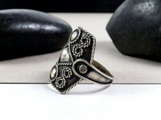 Old Mexico Sterling Silver 925 Taxco Aztec Modern Shield Biker Mens Size 10 Ring 5