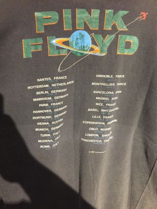 PINK FLOYD 1987 EUROPEAN TOUR T - SHIRT VTG HTF XL 6