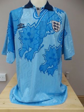 Vintage Umbro England Away Third Shirt 1992 Mens Xl
