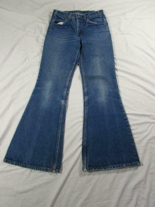 Vtg Levi 684 Bell Bottom Wide Flare Fade Denim Jeans 28x30.  5 Disco 646 70s 80s