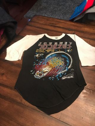 Vtg 1981 Journey Tour Concert Raglan 3/4 Sleeve Rock Shirt Fashion Rare Escape