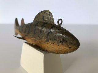 Vintage Isaac Goulette - like Perch,  Ice Spearing,  Fish Decoy,  Michigan,  1940 ' s 2