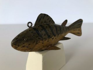Vintage Isaac Goulette - like Perch,  Ice Spearing,  Fish Decoy,  Michigan,  1940 ' s 4