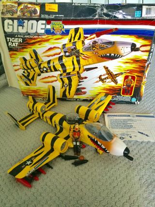 Vintage 1988 G.  I.  Joe Tiger Rat Attack Jet (tiger Force) W/ Skystriker Near Com.