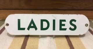 Vintage Antique Ladies Porcelain Sign Sinclair Restroom Bathroom Gas Station