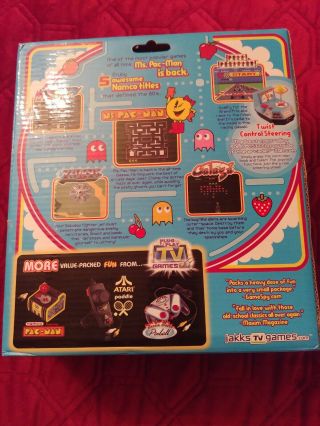VINTAGE JAKKS PACIFIC NAMCO MS.  PAC - MAN PLUG AND PLAY TV GAME BOXED 6