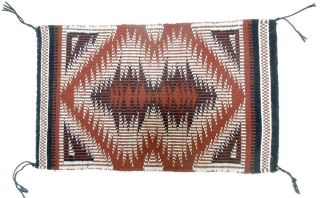Vintage Navajo Rug Raised Outline 20 X 12 Inch Marlene Sloan
