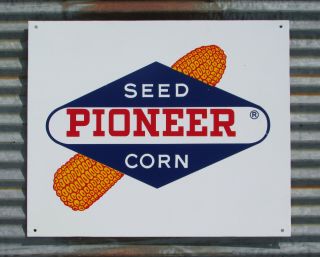 Pioneer Seed Corn Metal Sign Vintage Farm Barn Sweet Field Seed Antique Dekalb