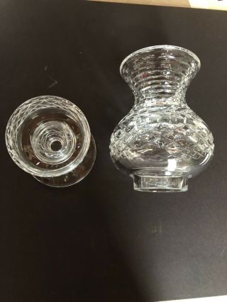 Vintage Waterford Crystal Hurricane 2 Piece Candle Holder
