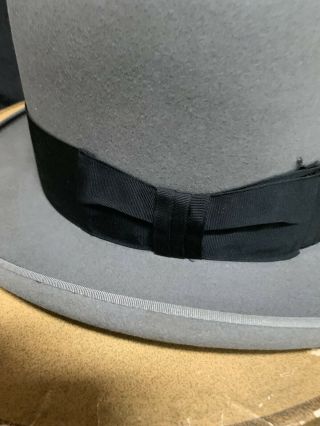 Vintage Dobbs Fifth Avenue York Bowler Hat Grey Black Hat Box 2