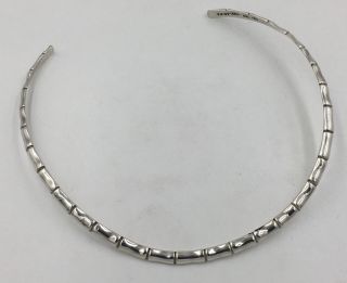 Taxco Choker Collar Sterling Silver Signed Jal Vintage