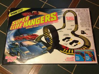 Vintage Tyco Cliff Hangers Race Set With Slot Cars