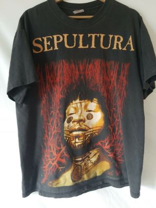 Sepultura Roots 1996 Vintage Blue Grape Shirt Xl Rare Metal Not Long Sleeve 90s