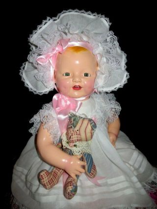 Darling 22 " Vintage Eih Horsman Baby Dimples Composition & Cloth Doll