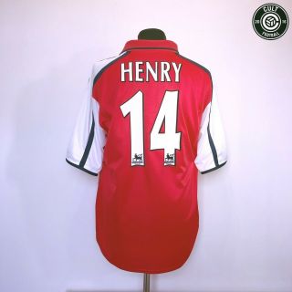 Henry 14 Arsenal Vintage Nike Home Football Shirt Jersey 2000/02 (l) Sega