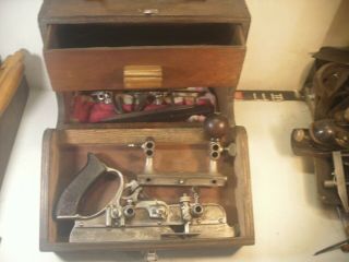Vintage Stanley Sweetheart No 45 With 17 Cutters And Box Usa