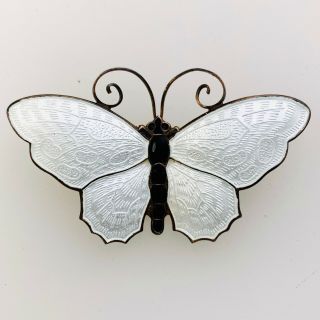 Vtg Sterling Silver David Andersen Butterfly Pin Pattern & Enamel Norway