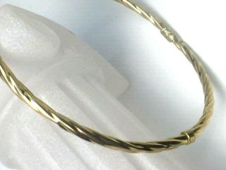 VINTAGE ITALIAN 14K gold TWISTED ROUND BANGLE wear or scrap.  2.  5 