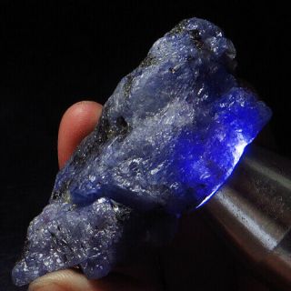 405.  95ct 100 Natural Aaa Violet Blue Tanzanite Rarely Facet Specimen Yta7684
