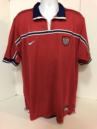 Nike Usmnt World Cup Usa Soccer Vintage 1998 Soccer Red Jersey Xl