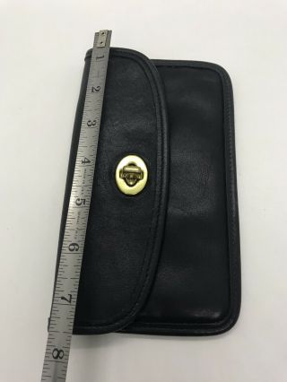 Vintage COACH Black Leather Clutch Small Purse Wallet Handbag 5