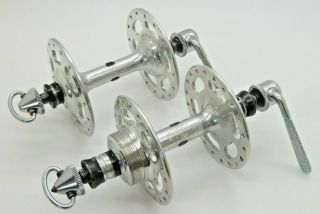 Vintage 1963 Campagnolo Record Large Flange F & R Hubs,  No Record Stamp