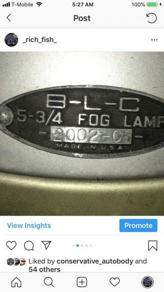 Vintage NOS Accessory Fog Light Lamp B - L - C 2002 - C 5 3/4 