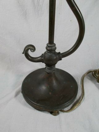 Vtg pullchain Socket Art Nouveau Bronze patina Electric Desk Lamp Table Lamp 2