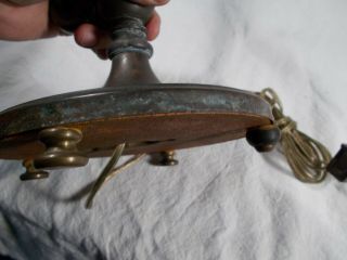 Vtg pullchain Socket Art Nouveau Bronze patina Electric Desk Lamp Table Lamp 5