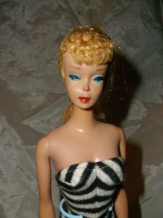 1960 Ponytail Barbie Doll 4 On T.  M.  Body