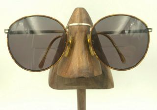 Vintage Renaissance Tortoise Gold Round Sunglasses Eyeglasses Frames Italy