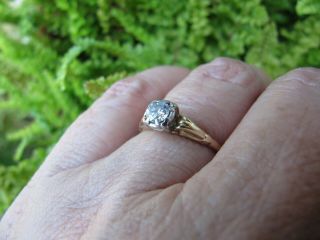 Vintage 14k Yellow Gold.  27ct Diamond Solitaire Engagement Ring 2.  1 Grams