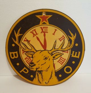 Vintage Bpoe Benevolent And Protective Order Of Elks - Elks Club 18 " Signage