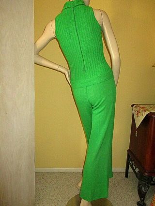 TRUE VINTAGE 70 ' S DISCO JUMPSUIT BELL BOTTOMS MISS DOLPHIN KNIT 4